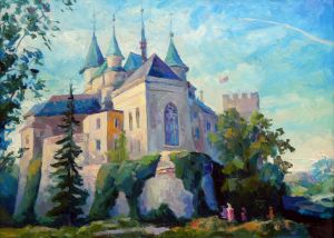 Painting, Landscape - Zamok-v-Boynice-Slovakiya