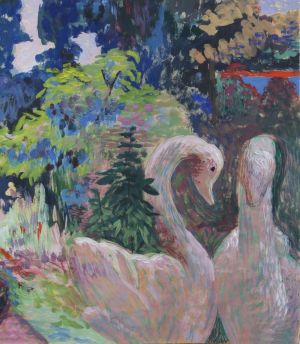 Painting, Impressionism - Lebedi