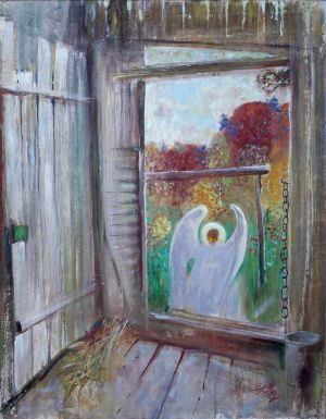 Painting, Realism - Angel-na-krylce