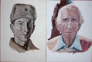 Painting, Portrait - Frontovik-Viktor-Ivanovich-Makeev