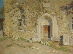 Painting, Landscape - Staryy-hram-Armeniya