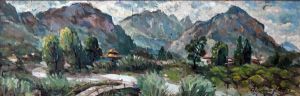 Painting, Landscape - Tureckiy-etyud-Doroga-v-gory