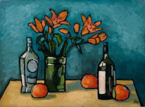 Painting, Still life - Still life with lilies