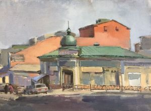 Painting, City landscape - Gorodskoy-peyzaj