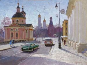 Painting, City landscape - Spring in the city