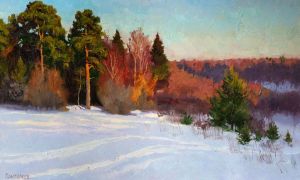 Painting, Landscape - Winter sun