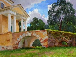 Painting, City landscape - Arches of architect Lvov