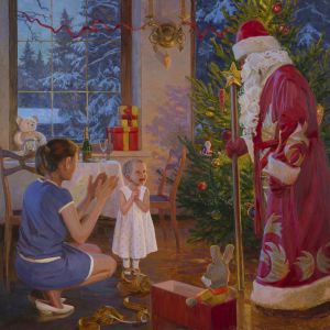 Painting, Plot-themed genre - Santa Claus has come