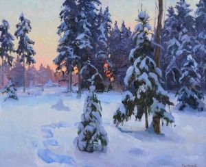 Painting, Landscape - Winter villain