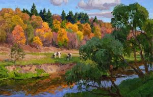 Painting, Landscape - Polivanovo. Autumn time