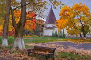 Painting, City landscape - Autumn in Podolsk
