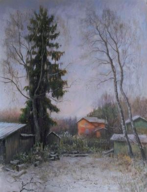 Graphics, Landscape - Noyabr-v-derevne-Solmanovo