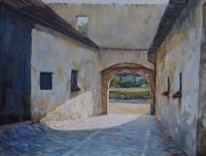 Painting, Landscape - Czech Krumlov. Arch.