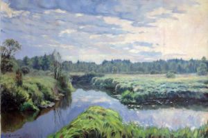 Painting, Landscape - Utro-na-Blestanovskom