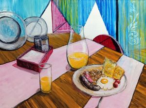 Painting, Still life - English breakfast