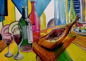 Painting, Still life - Jamon
