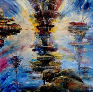 Painting, Plot-themed genre - Cosmic flowers