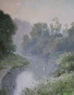 Painting, Landscape - Tumannoe-utro