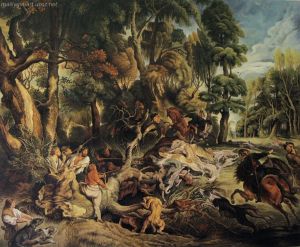 Painting, Realism - kopiya-kartiny-Ohota-na-kabana-Piter-Paul-Rubens-1615
