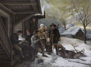 Painting, Plot-themed genre - kopiya-Dobytyy-olenubityy-olen-Bengt-Nordenberg-1878