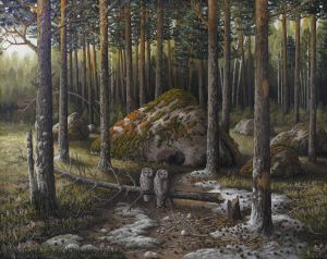 Painting, Landscape - Sletki-neyasyti-kamni