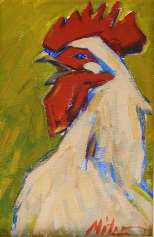 Painting, Realism - Rooster