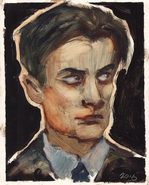 Graphics, Portrait - portrait of Vladimir Mayakovsky