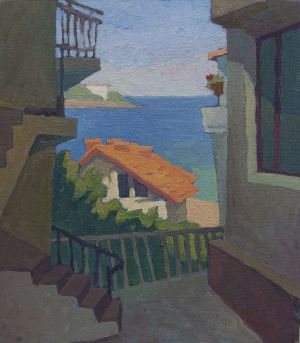 Painting, Landscape - Seaside town 1