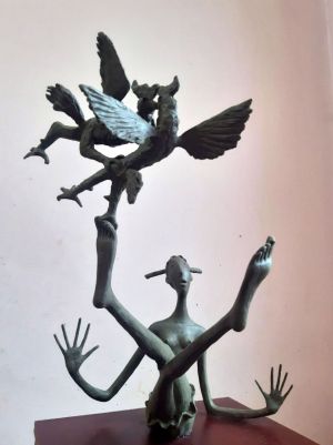 Sculpture, Genre sculpture - Cockfighting 