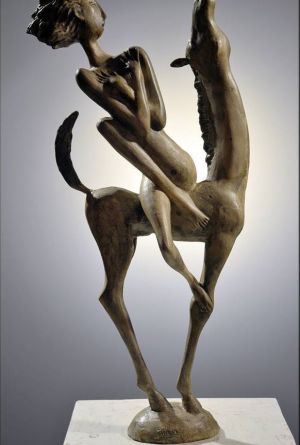 Sculpture, Genre sculpture - GIRL AND HORSE 