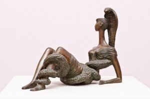 Sculpture, Round - .Snake Woman 