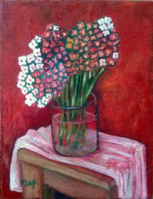 Painting, Still life - Spring flowers 