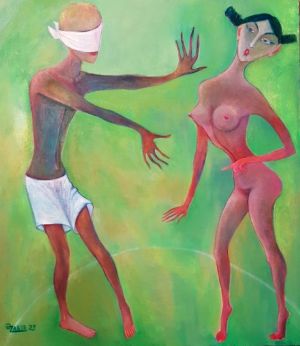 Painting, Nude (nudity) -  If I catch yo?