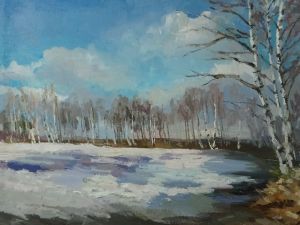 Painting, Landscape - Spring lake