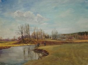 Painting, Realism - Spring. Steger River