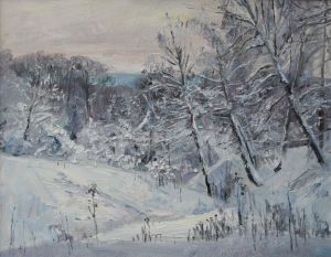 Painting, Landscape - Utro-posle-snegopada