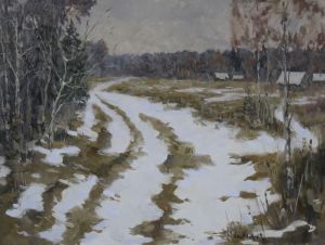 Painting, Realism - Zaporoshilo-snegom
