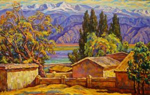 Painting, Landscape - Jarkiy-den-na-Issyk-Kule