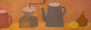 Painting, Still life - Coffee grinder