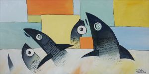 Painting, Animalistics - ryby