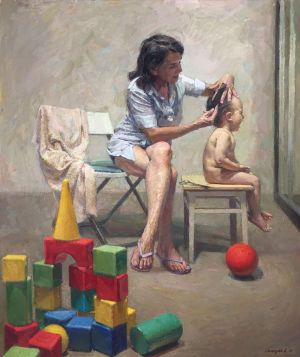 Painting, Realism - Barbershop