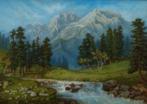 Painting, Realism - Kashmirskaya-dolina