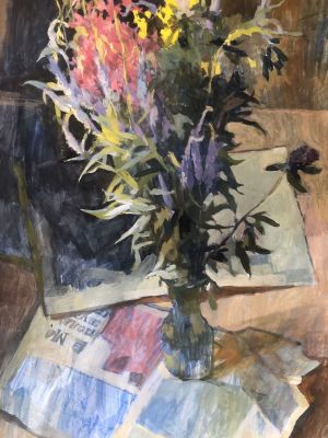 Painting, Tempera - Letnie-cvety