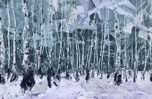 Painting, Impressionism - Winter birch