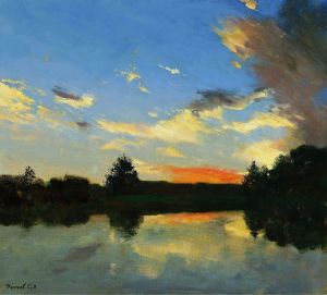 Painting, Landscape - Vecher-u-vody