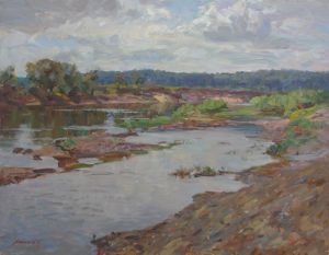 Painting, Landscape - The source of the Dnieper near Mogilev