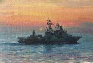 Painting, Battle genre - V-neytralnyh-vodah