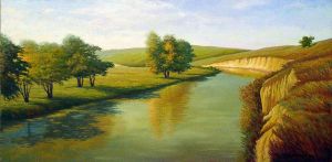 Painting, Landscape - Gilding of September