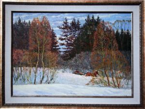 Painting, Landscape - Odnajdy-v-studenuyu-zimnyuyu-poru