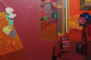 Painting, Interior - With red painting